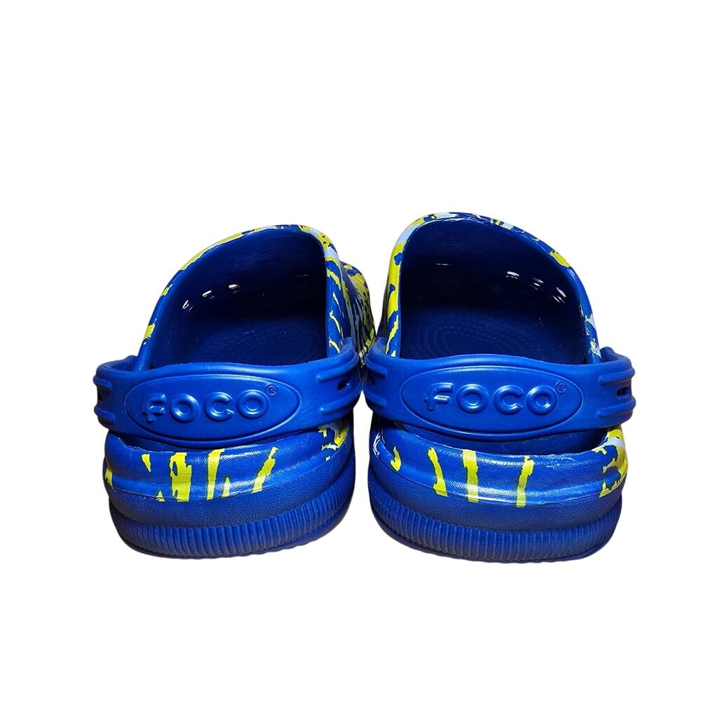 New FOCO NFL Men's Los Angeles Rams 2023 Colorblock Big Logo Clogs Blue Yellow - Picture 5 of 6